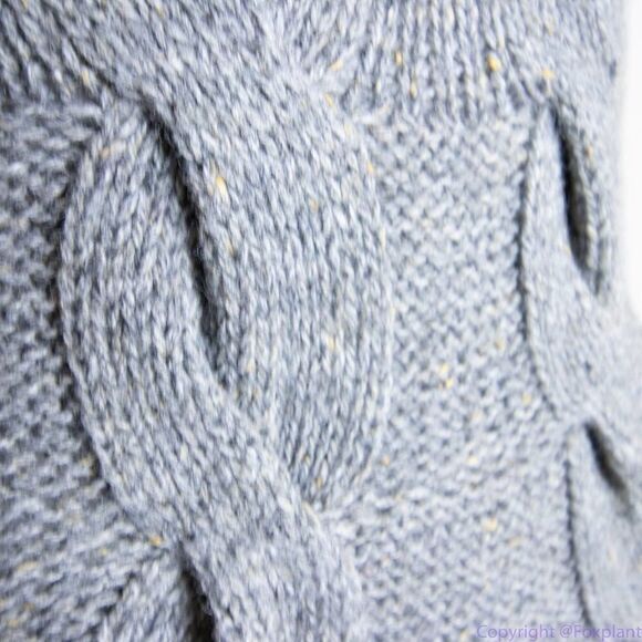 Max Studio wool blend cowl neck cable knit grey pleated sweater dress, size S - Picture 9 of 16